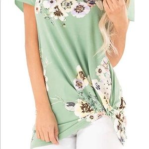 XXL Womens Tops Casual Summer T Shirts Twist Knot Tunic Tops